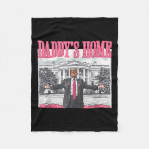 Funny Daddys Zuhause Trump Pink 2024 Nimm America  Fleecedecke