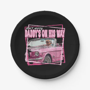 Funny Daddys Zuhause Trump Pink 2024 Nimm America Pappteller