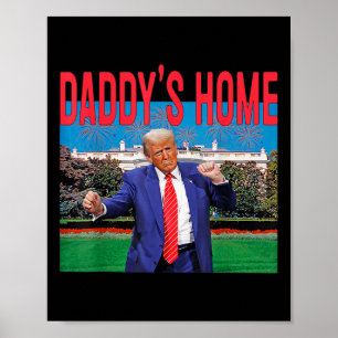 Funny Daddys Zuhause Trump Pink 2024 Nimm America Poster