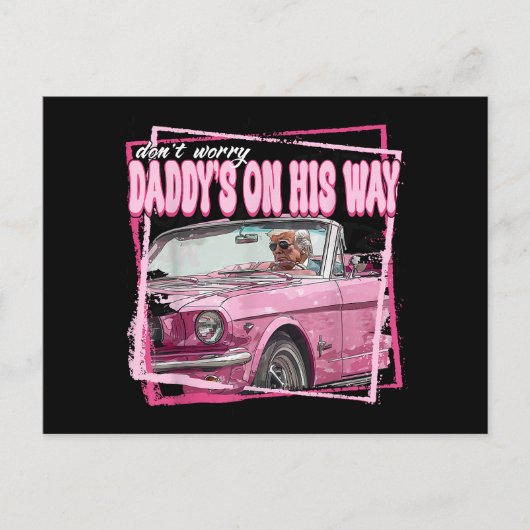 Funny Daddys Zuhause Trump Pink 2024 Nimm America  Postkarte (Vorderseite)