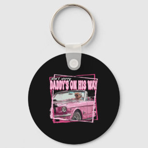Funny Daddys Zuhause Trump Pink 2024 Nimm America  Schlüsselanhänger