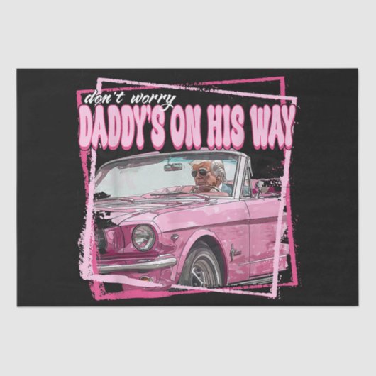 Funny Daddys Zuhause Trump Pink 2024 Nimm America Seidenpapier (Vorderseite)