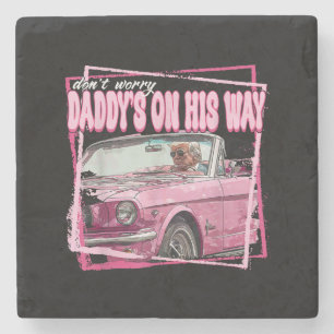 Funny Daddys Zuhause Trump Pink 2024 Nimm America  Steinuntersetzer