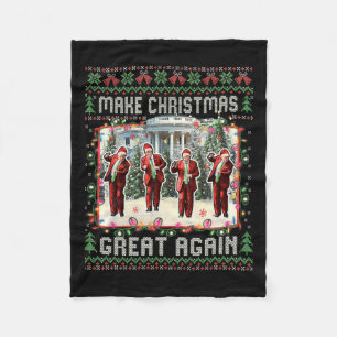 Funny Daddys Zuhause Trump Ugly Christmas Sweater Fleecedecke