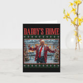 Funny Daddys Zuhause Trump Ugly Christmas Sweater  Karte (Gelbe Blume)