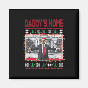 Funny Daddys Zuhause Trump Ugly Christmas Sweater  Magnet