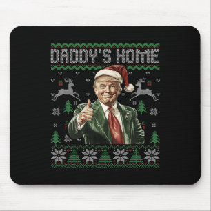 Funny Daddys Zuhause Trump Ugly Christmas Sweater Mousepad