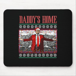 Funny Daddys Zuhause Trump Ugly Christmas Sweater  Mousepad