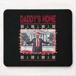 Funny Daddys Zuhause Trump Ugly Christmas Sweater Mousepad