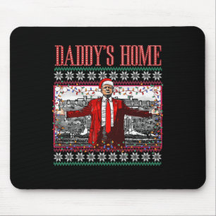 Funny Daddys Zuhause Trump Ugly Christmas Sweater  Mousepad