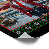Funny Daddys Zuhause Trump Ugly Christmas Sweater Poster (Ecke)