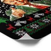 Funny Daddys Zuhause Trump Ugly Christmas Sweater Poster (Ecke)