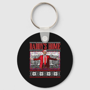 Funny Daddys Zuhause Trump Ugly Christmas Sweater Schlüsselanhänger
