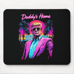 Funny Daddys Zuhause White House Trump Pink 2024 Mousepad