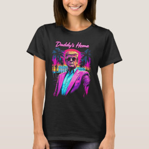 Funny Daddys Zuhause White House Trump Pink 2024 R T-Shirt