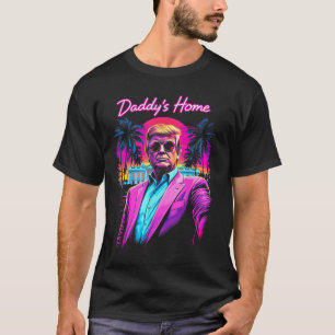 Funny Daddys Zuhause White House Trump Pink 2024 T-Shirt