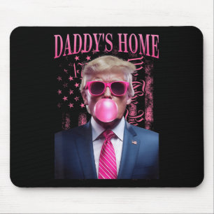 Funny Daddys Zuhause White House Trump Pink 2025 D Mousepad