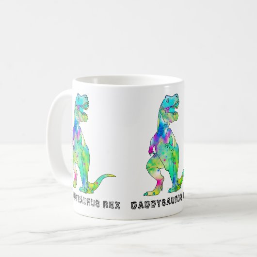 Funny Daddysaurus T-Rex Kaffeetasse (Vorderseite Links)