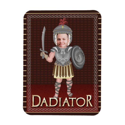 Funny Dadiator Vatertag | Foto für kundenspezifisc Magnet (Vertikal)
