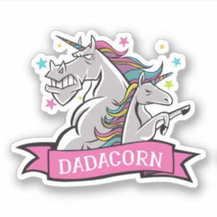 Funny Dadicorn Unicorn Vater und Kid Gift Graphics Aufkleber
