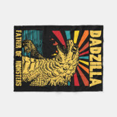 Funny Dadzilla Vater der Monster Vintager Tod Fleecedecke (Vorderseite (Horizontal))