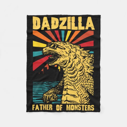 Funny Dadzilla Vater der Monster Vintager Tod Fleecedecke (Vorderseite)