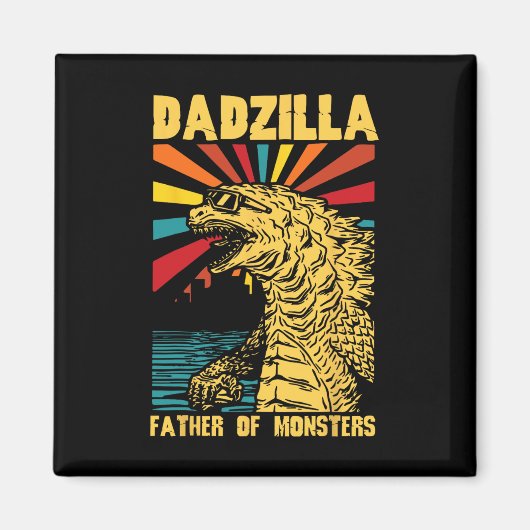 Funny Dadzilla Vater der Monster Vintager Tod Magnet (Vorne)