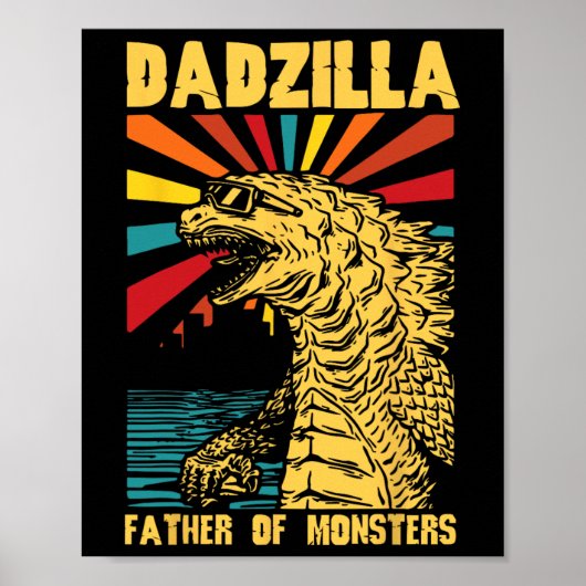 Funny Dadzilla Vater der Monster Vintager Tod Poster (Vorne)
