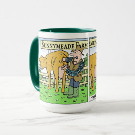 Funny Dairy Bauer am Tag der landwirtschaftlichen Tasse