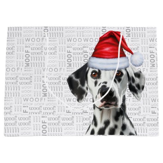 Funny Dalmatian Christmas Dog Holiday Große Geschenktüte (Vorderseite)