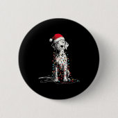Funny Dalmatian Christmas Graphics Dog Lights Love Button (Vorderseite)