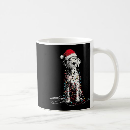 Funny Dalmatian Christmas Graphics Dog Lights Love Kaffeetasse (Rechts)