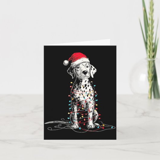 Funny Dalmatian Christmas Graphics Dog Lights Love Karte (Vorderseite)