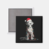 Funny Dalmatian Christmas Graphics Dog Lights Love Magnet (Vorderseite/Rückseite)