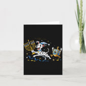 Funny Dalmatian Dreidel Menorah Hanukkah Kids Wome Karte (Vorderseite)