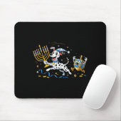 Funny Dalmatian Dreidel Menorah Hanukkah Kids Wome Mousepad (Mit Mouse)
