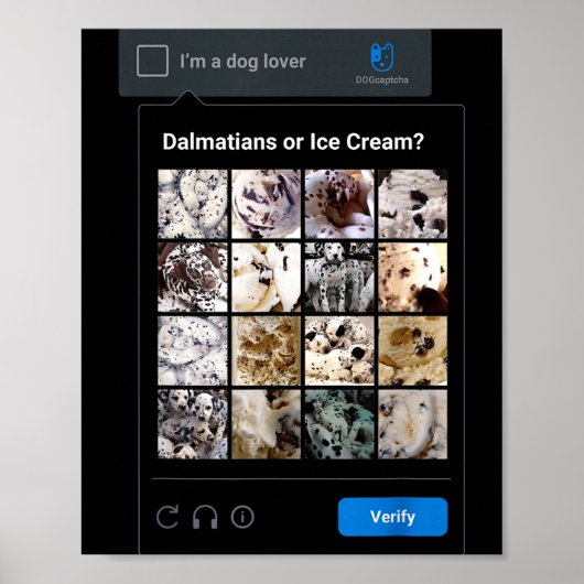 Funny Dalmatian Or Ice Cream Meme Dog Mom Dog Dad Poster (Vorne)