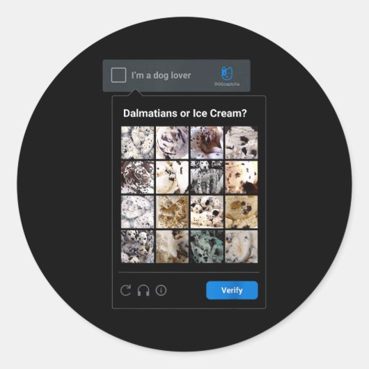 Funny Dalmatian Or Ice Cream Meme Dog Mom Dog Dad Runder Aufkleber (Vorderseite)