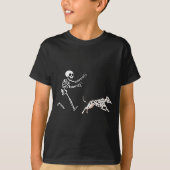 Funny Dalmatian Running Skeleton Halloween T-Shirt (Vorderseite)