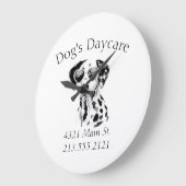 Funny Dalmatiner Dog Business Große Wanduhr (Winkel)