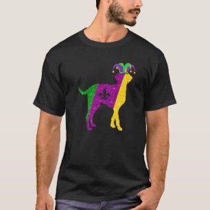 Funny Dalmatiner Dog Mardi Gras Party Maske Beads  T-Shirt