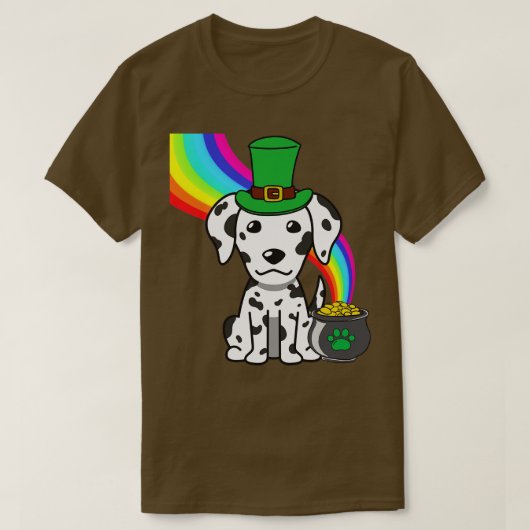Funny Dalmatiner feiert St Patricks Day T-Shirt (Design vorne)