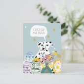 Funny Dalmatiner Hund Abstrakte Eier Happy Osterfe Postkarte (Stehend Vorderseite)