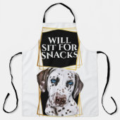 Funny Dalmatiner Hund für Snacks Aquarellkunst Schürze (Vorderseite)