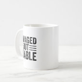 Funny Damaged But Doable Motivational Damaged Wome Kaffeetasse (Vorderseite Links)