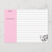 Funny Dame Koch Fantasie personalisierte Rezept Ka Postkarte (Rückseite)