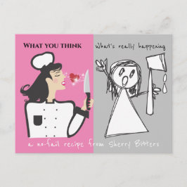 Funny Dame Koch Fantasie personalisierte Rezept Ka Postkarte