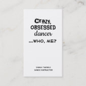 Funny Dance Instructor Business Cards Crazy Dancer Visitenkarte (Vorderseite)