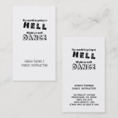 Funny Dance Instructor World Going to Hell Dance Visitenkarte (Vorne/Hinten)