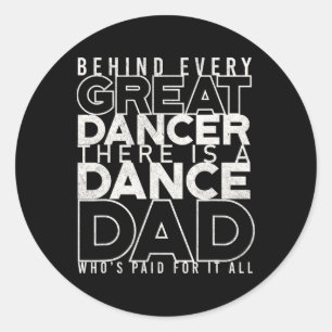 Funny Dance Vater Shirt Proud Dancer Proud F Runder Aufkleber